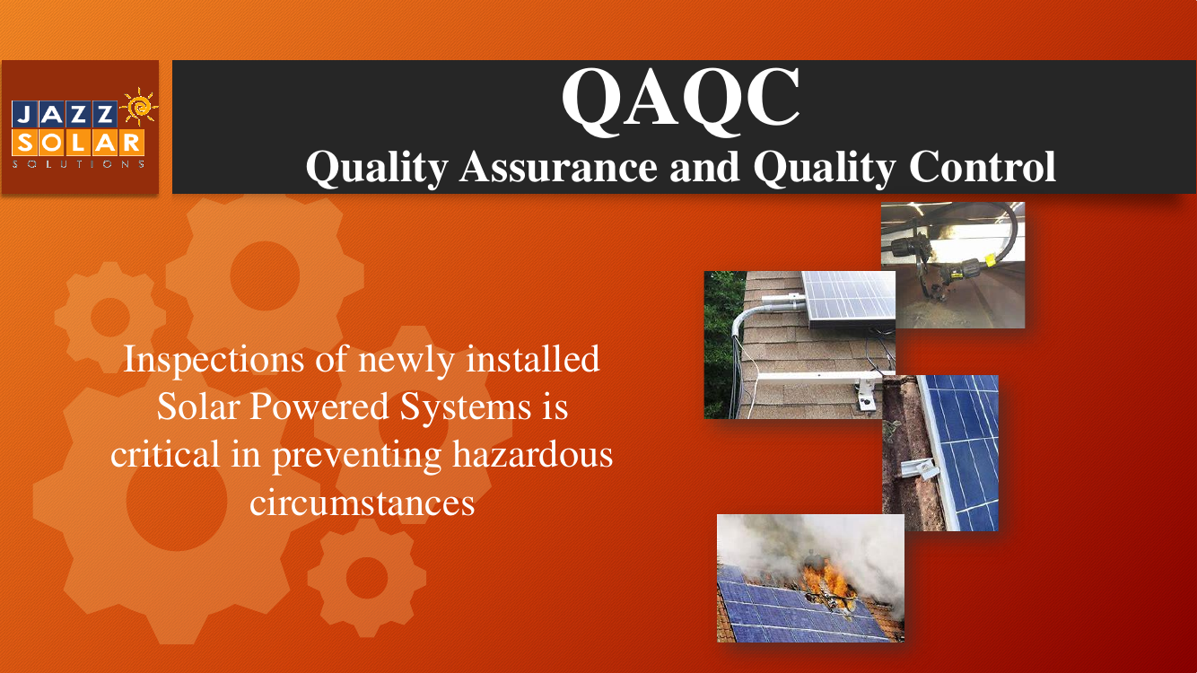Examples of improper installation: improperly clipped connectors, wires coming out of the conduit at the roof edge, a module edge with a loose clamp, and a module on fire
